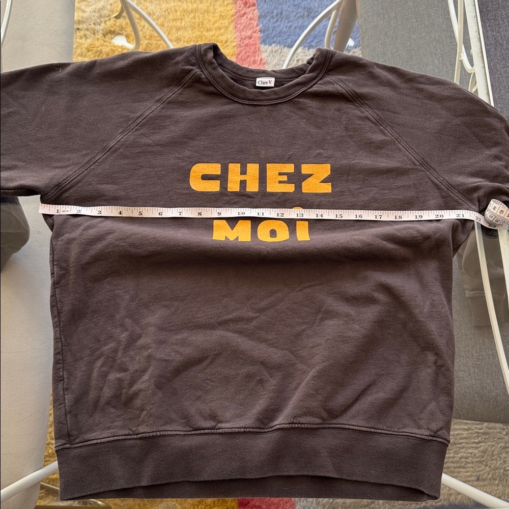 Clare V Grey Sweatshirt with Yellow Print